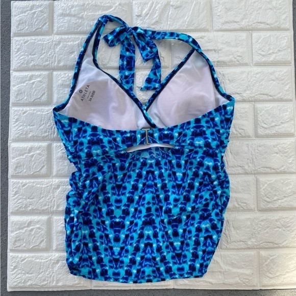 Athleta Tara Halter Tankini Swim Top Watercolor size 34D/DD - Picture 2 of 6